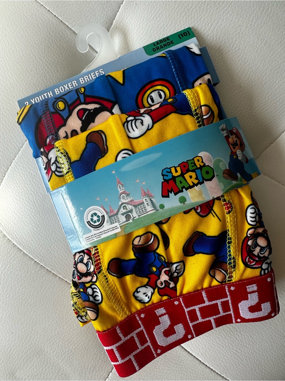 NWT Nintendo Super Mario Kids Boxer Briefs 2 PK - Size US 10
